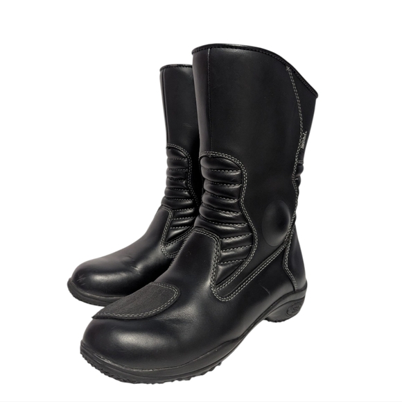 Tour Master Solution Black Leather Motorcycle Road Boot Womens Size 7. - Picture 6 of 14